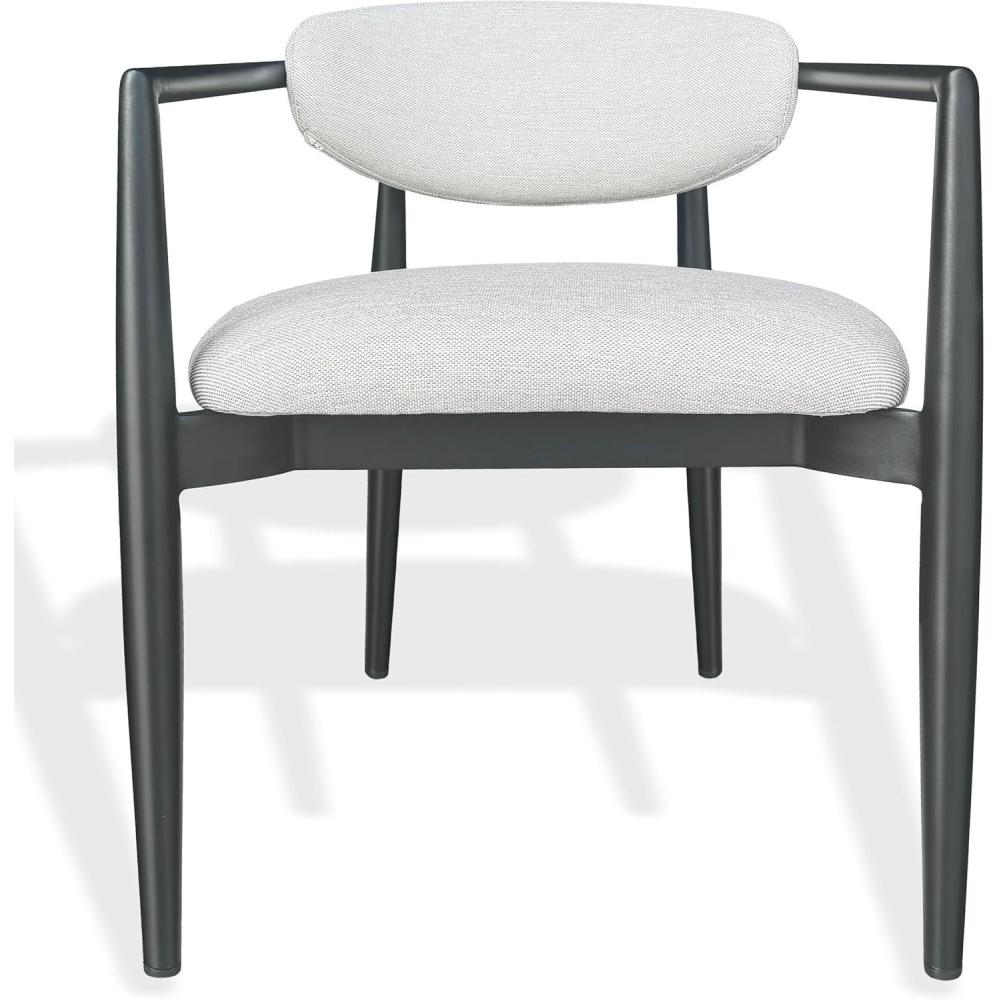 image:imageSAFAVIEH Couture Outdoor Bethlyn Dining Chair Black amp Beige Aluminum Weather Resistant Fully Assembled Ideal for Patio Deck Backyard 19 Seat Height CPT4022ABlackBeige