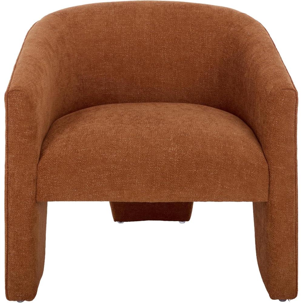 image:imageSAFAVIEH Furniture Lahela Barrel Back Accent Chair Black Upholstered Fabric Fully Assembled Ideal for Living Room Bedroom Dining Space 183 Seat Height ACH3402BTerracotta