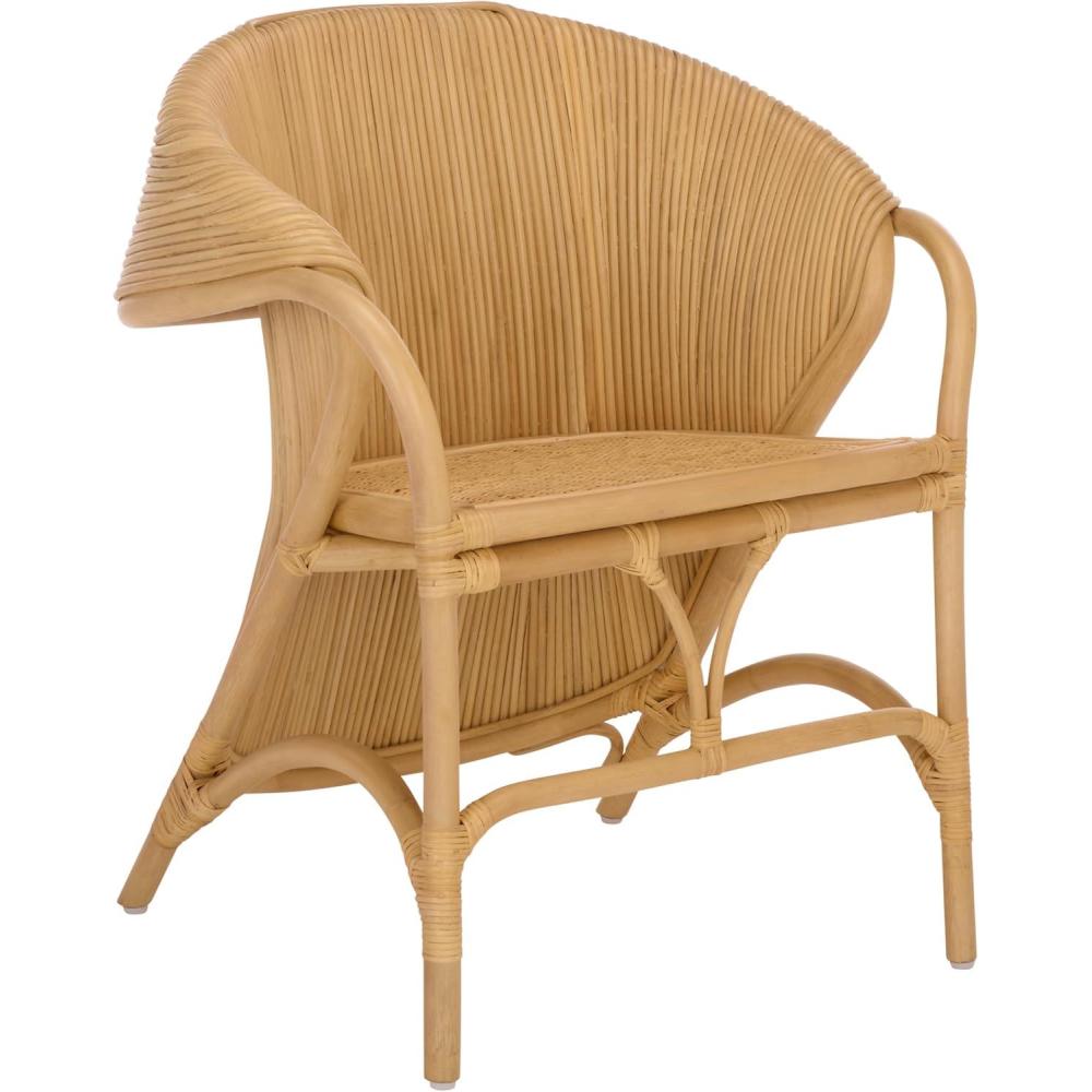 image:imageSAFAVIEH Home Collection  Alyona Natural Rattan Arm Chair Sculptural Design Tropical Coastal Accent Seating Fully Assembled ACH6700ANatural