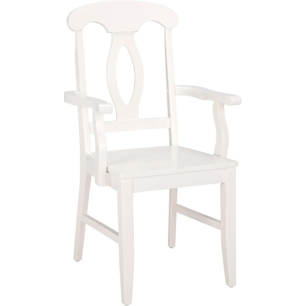 image:imageSAFAVIEH Home Collection  Hannelore Solid Wood Dining Arm Chair Dark Oak Finish Classic Transitional Seating Design DCH6907AWhite
