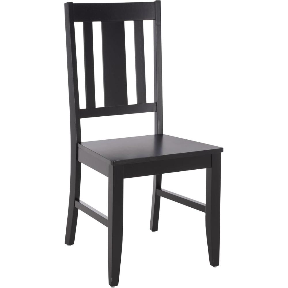 image:imageSAFAVIEH Home Collection  Roswitha Slat Back Solid Wood Dining Side Chair Light Oak Finish Classic Transitional Seating Design DCH6905BBlack