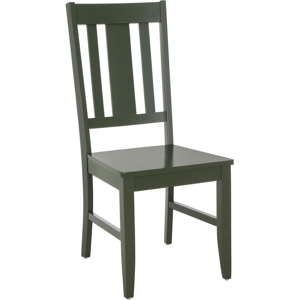 image:imageSAFAVIEH Home Collection Roswitha Slat Back Solid Wood Dining Side Chair Light Oak Finish Classic Transitional Seating Design DCH6905BDark Green