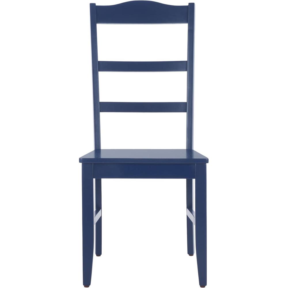 image:imageSAFAVIEH Home Collection Svetlana Solid Wood Ladder Back Dining Side Chair Classic Farmhouse Kitchen Seating Dark Blue DCH6904DDark Blue