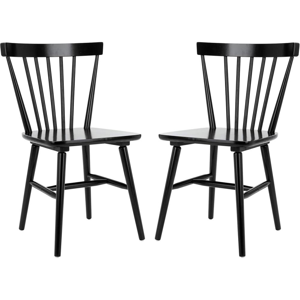 image:imageSAFAVIEH Home Collection Winona Set of 2 Honey Windsor Farmhouse Dining Chairs Spindle Back Wood Chairs Classic Casual Seating DCH8500KSET2Black