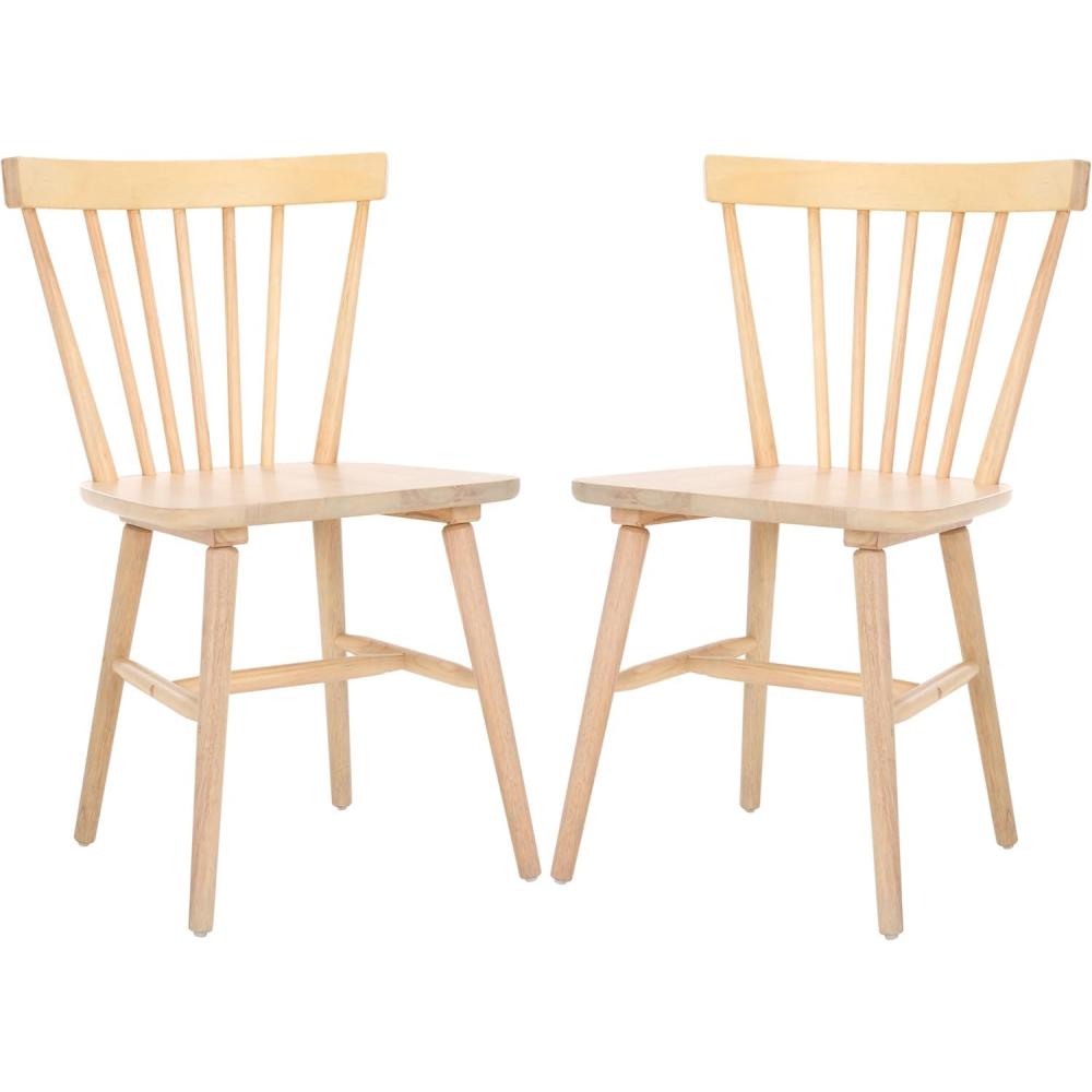 image:imageSAFAVIEH Home Collection Winona Set of 2 Honey Windsor Farmhouse Dining Chairs Spindle Back Wood Chairs Classic Casual Seating DCH8500KSET2White Washed