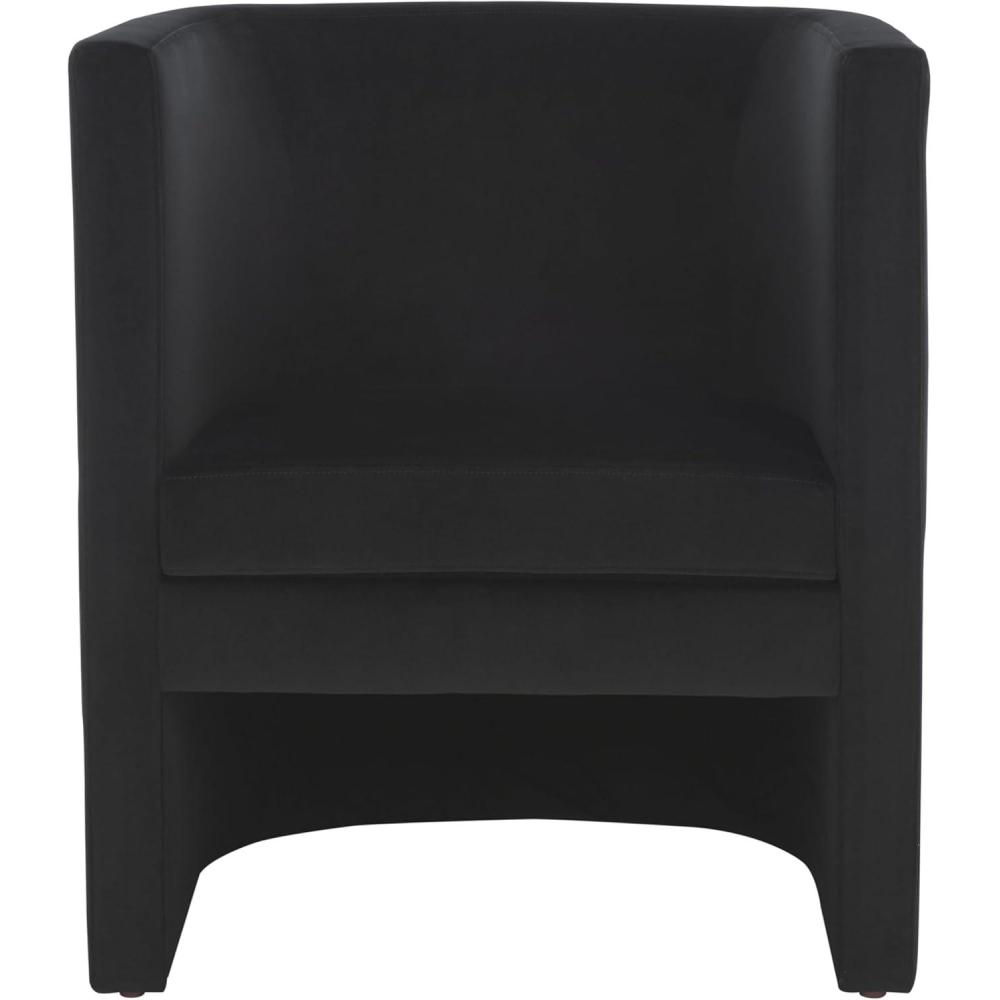 image:imageSAFAVIEH Home Collection Eydis Modern Light Grey Velvet Barrel Back Accent Chair Fully AssembledBlack