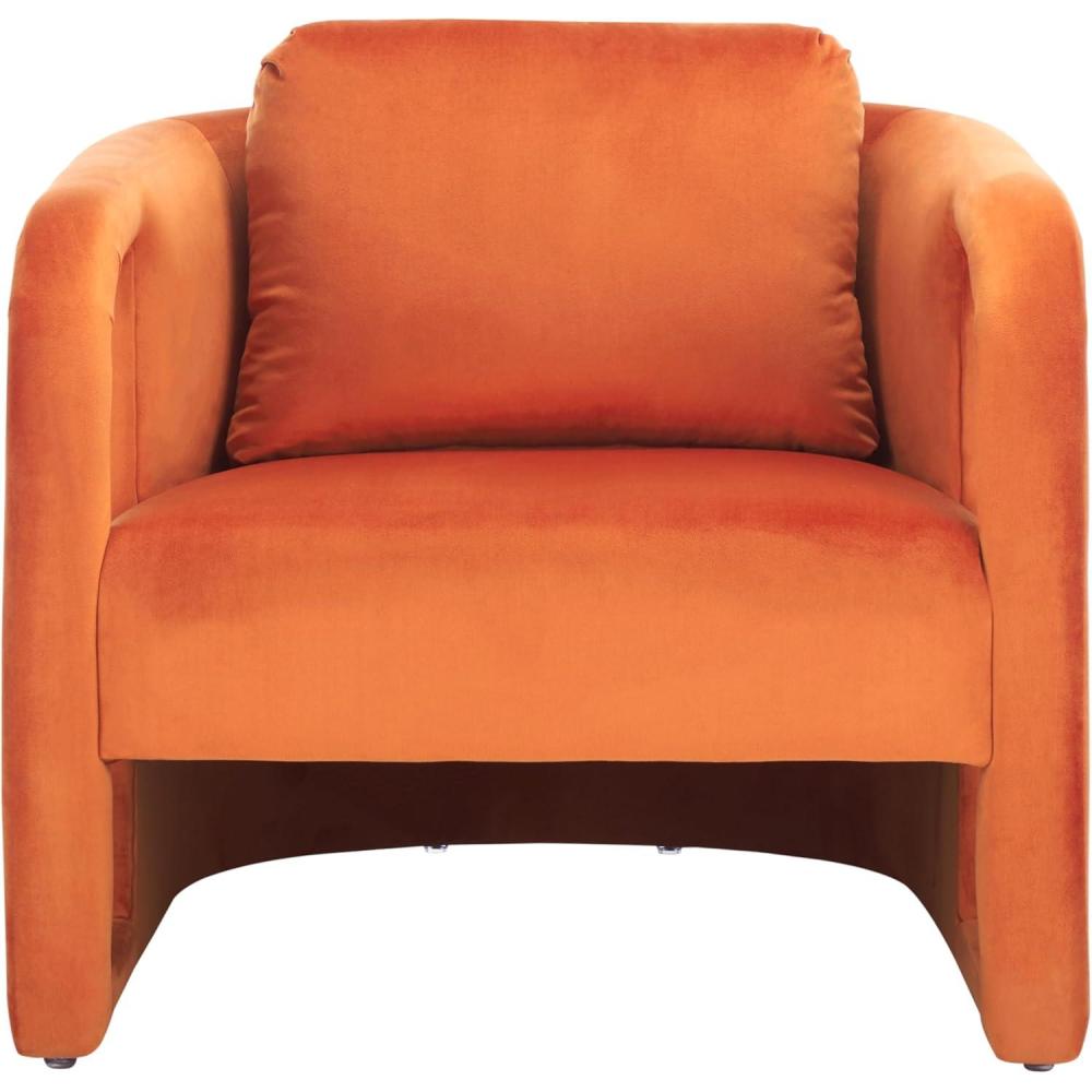 image:imageSAFAVIEH Home Collection Fifer MidCentury Modern Cream Faux Shearling Fur Accent Chair Fully AssembledRust