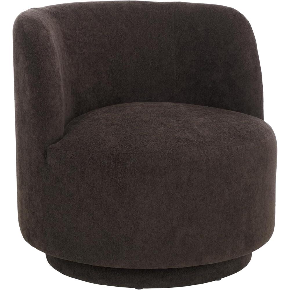 image:imageSAFAVIEH Home Collection Hayls Brown Linen Swivel Accent Chair Fully AssembledBrown