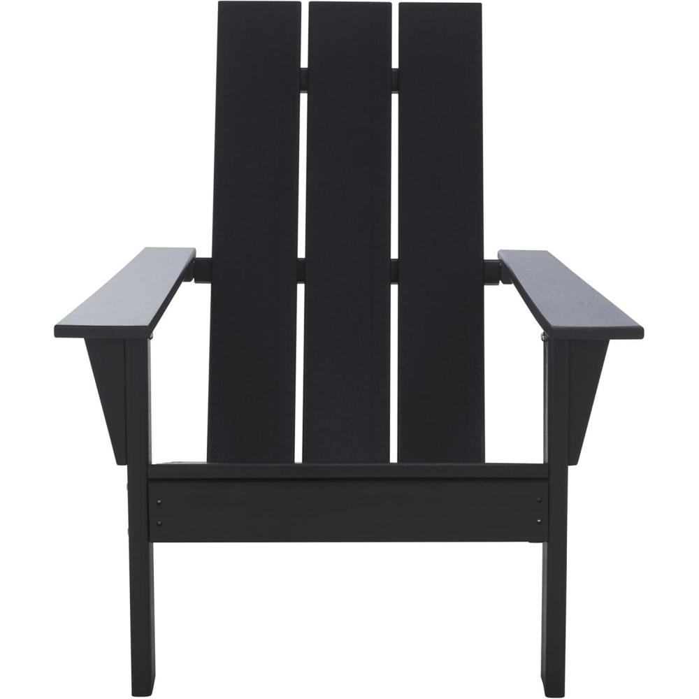 image:imageSAFAVIEH Outdoor Patio Furniture Collection All Weather Green Adirondack Chair WeatherResistant Patio Seating Fully Assembled PAT4500DBlack