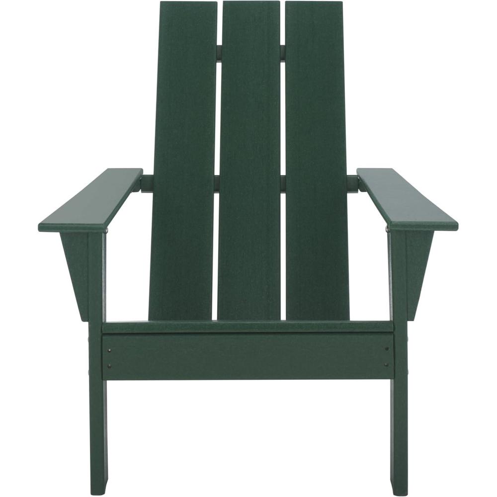 image:imageSAFAVIEH Outdoor Patio Furniture Collection All Weather Green Adirondack Chair WeatherResistant Patio Seating Fully Assembled PAT4500DGreen