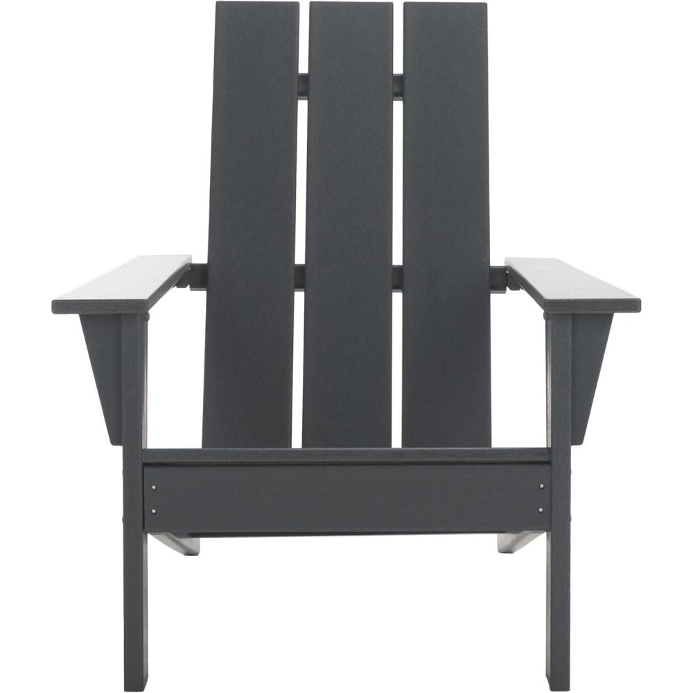 image:imageSAFAVIEH Outdoor Patio Furniture Collection All Weather Green Adirondack Chair WeatherResistant Patio Seating Fully Assembled PAT4500DGrey