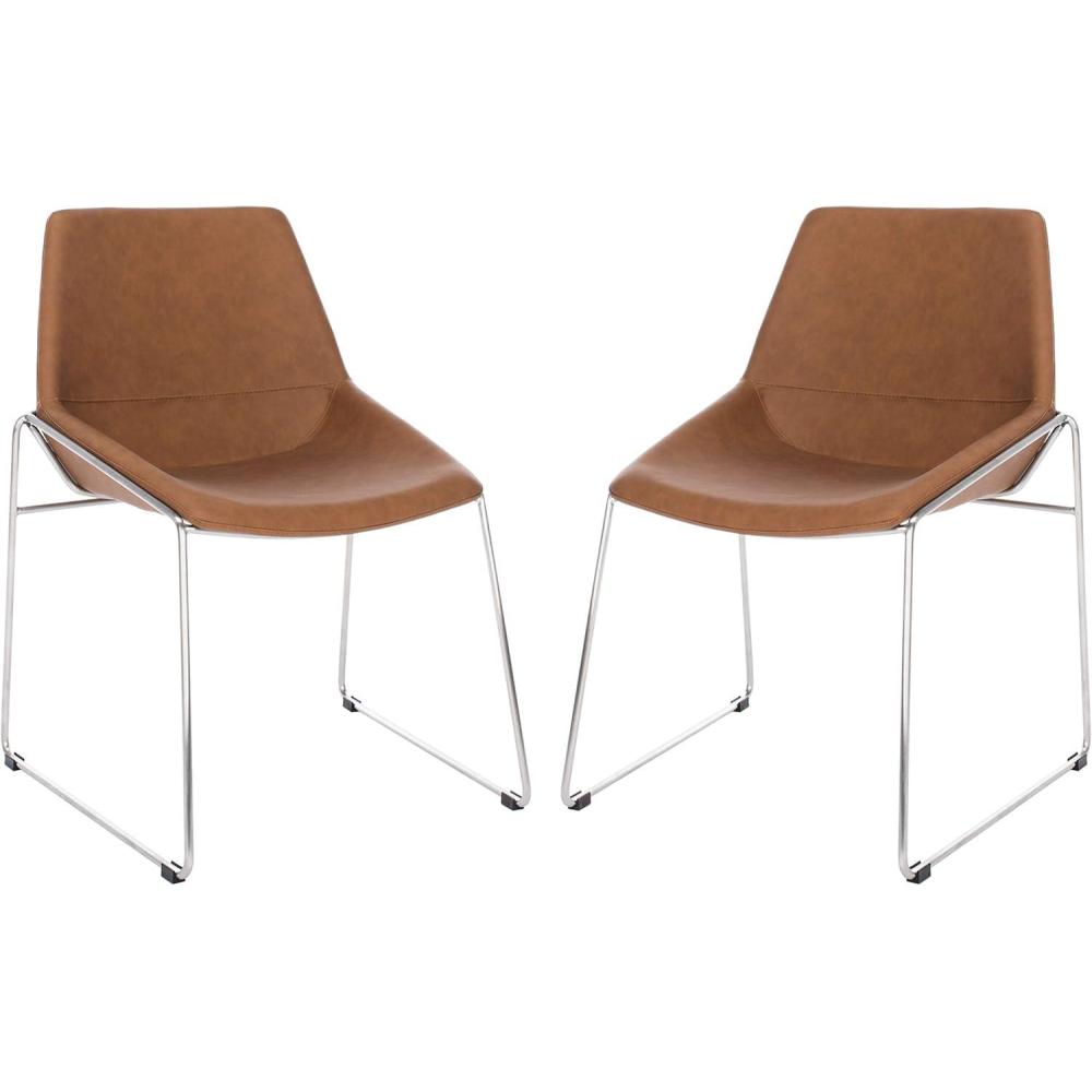 image:imageSafavieh Home Alexis Matte Stone MidCenturyCognac Silver