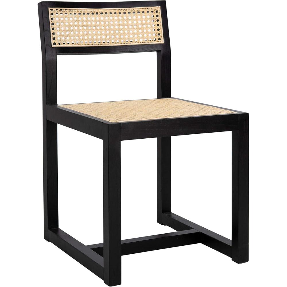 image:imageSafavieh Home Bernice White and Natural Cane Dining ChairBlack  Natural
