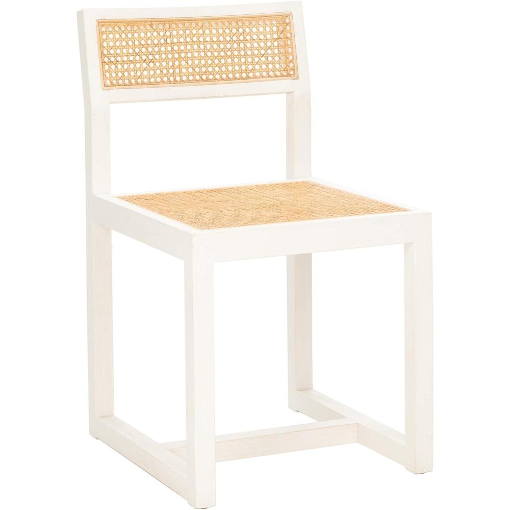 image:imageSafavieh Home Bernice White and Natural Cane Dining ChairWhite Natural