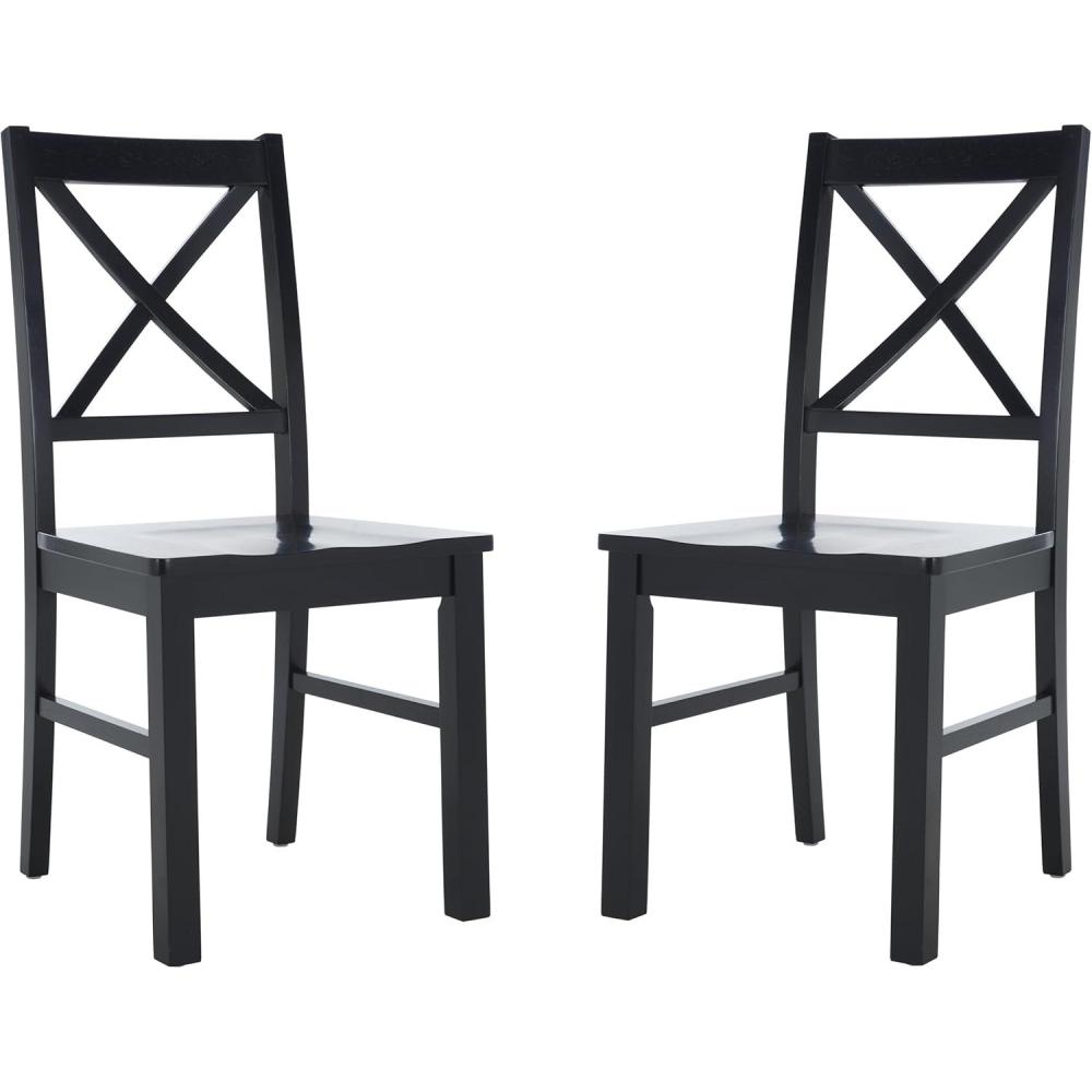image:imageSafavieh Home Collection Akash White and Natural XBack 18inch Dining Chair Set of 2Black