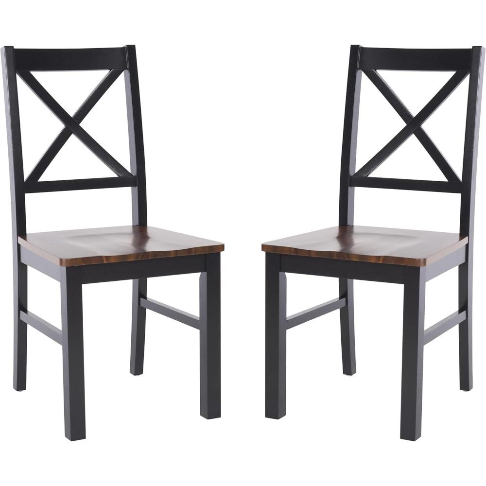 image:imageSafavieh Home Collection Akash White and Natural XBack 18inch Dining Chair Set of 2BlackWalnut