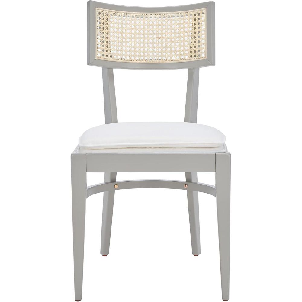 image:imageSafavieh Home Collection Galway Coastal WhiteNatural Cane Seat Cushion Dining ChairGreyNatural