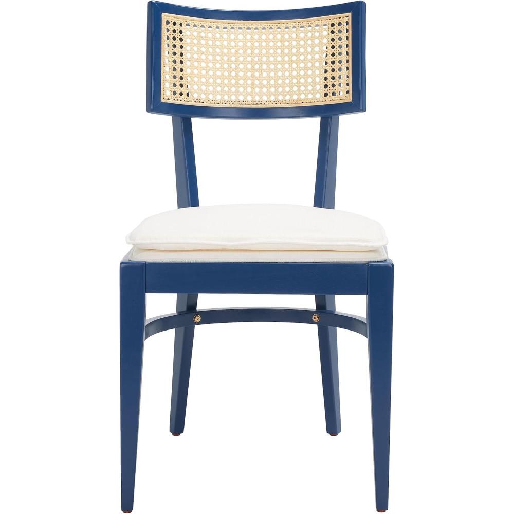 image:imageSafavieh Home Collection Galway Coastal WhiteNatural Cane Seat Cushion Dining ChairNavyNatural