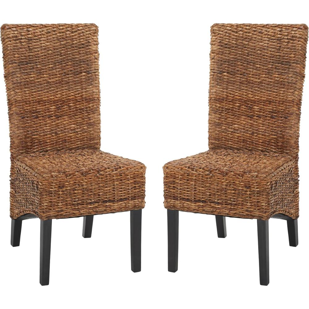 image:imageSafavieh Home Collection Kiska Natural Dining Chair Set of 2Dark Brown