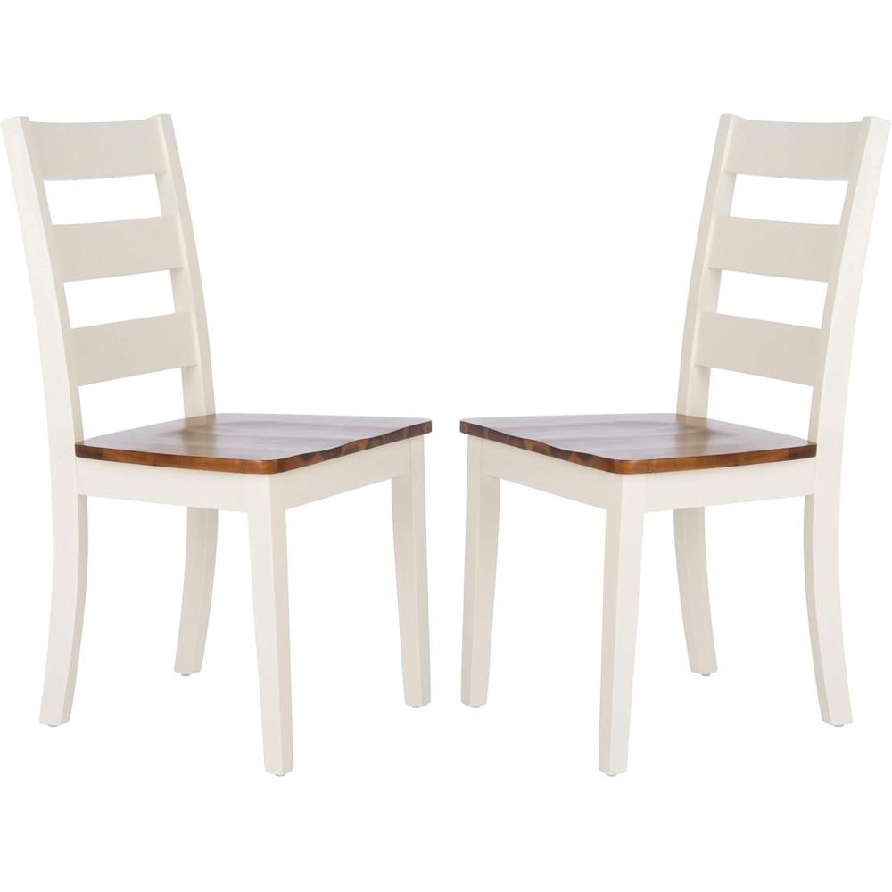 image:imageSafavieh Home Collection Silio White Ladder Back 18inch Dining Chair Set of 2White Natural