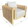 SAFAVIEH Couture – Outdoor Cleandra Accent Chair – Natural & Beige Aluminum – Weather Resistant, Fully Assembled – Ideal for Patio, Deck, Backyard, 17″ Seat Height (CPT4018A)(Natural/Beige)