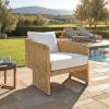SAFAVIEH Couture – Outdoor Donya Wicler Accent Chair – Natural & Beige – Weather Resistant, Fully Assembled – Ideal for Patio, Deck, Backyard, 17″ Seat Height (CPT4020A)(Natural/Beige)