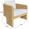 SAFAVIEH Couture – Outdoor Donya Wicler Accent Chair – Natural & Beige – Weather Resistant, Fully Assembled – Ideal for Patio, Deck, Backyard, 17″ Seat Height (CPT4020A)(Natural/Beige)