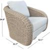 SAFAVIEH Couture – Outdoor Jilina Swivel Accent Chair – Natural & Beige Aluminum – Weather Resistant, Fully Assembled – Ideal for Patio, Deck, Backyard, 17″ Seat Height (CPT4013A)(Natural/Beige)