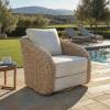 SAFAVIEH Couture – Outdoor Jilina Swivel Accent Chair – Natural & Beige Aluminum – Weather Resistant, Fully Assembled – Ideal for Patio, Deck, Backyard, 17″ Seat Height (CPT4013A)(Natural/Beige)