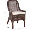 SAFAVIEH Furniture – Alina Dining Chair – Light Natural Rattan & White Cushion – Woven Armchair Design – Ideal for Dining Room, Kitchen, 18.3″ Seat Height (DCH6511A)(Brown/White)