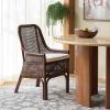 SAFAVIEH Furniture – Alina Dining Chair – Light Natural Rattan & White Cushion – Woven Armchair Design – Ideal for Dining Room, Kitchen, 18.3″ Seat Height (DCH6511A)(Brown/White)