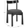 SAFAVIEH Furniture – Anselm Dining Chair Set of 2 – White & Light Blonde Solid Wood – Modern Upholstered Chair – Fully Assembled – Ideal for Dining Room, Kitchen, 19″ Seat Height (DCH8810C-SET2)(Grey/Black)