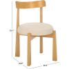SAFAVIEH Furniture – Anselm Dining Chair Set of 2 – White & Light Blonde Solid Wood – Modern Upholstered Chair – Fully Assembled – Ideal for Dining Room, Kitchen, 19″ Seat Height (DCH8810C-SET2)(White/Light Blonde)