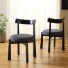 SAFAVIEH Furniture – Anselm Dining Chair Set of 2 – White & Light Blonde Solid Wood – Modern Upholstered Chair – Fully Assembled – Ideal for Dining Room, Kitchen, 19″ Seat Height (DCH8810C-SET2)(Grey/Black)