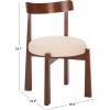 SAFAVIEH Furniture – Anselm Dining Chair Set of 2 – White & Light Blonde Solid Wood – Modern Upholstered Chair – Fully Assembled – Ideal for Dining Room, Kitchen, 19″ Seat Height (DCH8810C-SET2)(White/Walnut)