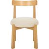 SAFAVIEH Furniture – Anselm Dining Chair Set of 2 – White & Light Blonde Solid Wood – Modern Upholstered Chair – Fully Assembled – Ideal for Dining Room, Kitchen, 19″ Seat Height (DCH8810C-SET2)(White/Light Blonde)