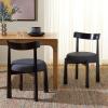 SAFAVIEH Furniture – Anselm Dining Chair Set of 2 – White & Light Blonde Solid Wood – Modern Upholstered Chair – Fully Assembled – Ideal for Dining Room, Kitchen, 19″ Seat Height (DCH8810C-SET2)(Grey/Black)