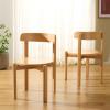 SAFAVIEH Furniture – Calixto Dining Chair Set of 2 – Black Solid Wood – Round Seat Modern Chair – Fully Assembled – Ideal for Dining Room, Kitchen, 19″ Seat Height (DCH8809B-SET2)(Light Blonde)