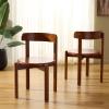 SAFAVIEH Furniture – Calixto Dining Chair Set of 2 – Black Solid Wood – Round Seat Modern Chair – Fully Assembled – Ideal for Dining Room, Kitchen, 19″ Seat Height (DCH8809B-SET2)(Walnut)