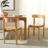 SAFAVIEH Furniture – Calixto Dining Chair Set of 2 – Black Solid Wood – Round Seat Modern Chair – Fully Assembled – Ideal for Dining Room, Kitchen, 19″ Seat Height (DCH8809B-SET2)(Light Blonde)