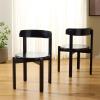 SAFAVIEH Furniture – Calixto Dining Chair Set of 2 – Black Solid Wood – Round Seat Modern Chair – Fully Assembled – Ideal for Dining Room, Kitchen, 19″ Seat Height (DCH8809B-SET2)(Black)