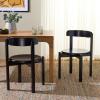 SAFAVIEH Furniture – Calixto Dining Chair Set of 2 – Black Solid Wood – Round Seat Modern Chair – Fully Assembled – Ideal for Dining Room, Kitchen, 19″ Seat Height (DCH8809B-SET2)(Black)