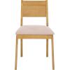 SAFAVIEH Furniture – Kata Dining Chair Set of 2 – Natural Solid Wood & Cream Upholstered Seat – Curved Back Design – Ideal for Dining Room, Kitchen, 18″ Seat Height (DCH3602A-SET2)(Natural/Cream)