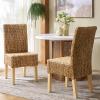 SAFAVIEH Furniture – Luz Dining Chair Set of 2 – Coastal Design – Natural Pine Solid Wood – Ideal for Dining Room, Kitchen, 18.5″ Seat Height (SEA8016C-SET2)(Natural/Natural)