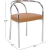 SAFAVIEH Furniture – Nexus Dining Chair – Cognac Faux Leather & Chrome Finish – Fully Assembled – Ideal for Dining Room, Kitchen, 18.7″ Seat Height (DCH1103A)(Cognac/Chrome)