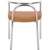 SAFAVIEH Furniture – Nexus Dining Chair – Cognac Faux Leather & Chrome Finish – Fully Assembled – Ideal for Dining Room, Kitchen, 18.7″ Seat Height (DCH1103A)(Cognac/Chrome)