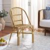 SAFAVIEH Furniture – Oksana Woven Accent Chair – Natural Rattan – Fully Assembled – Ideal for Living Room, Bedroom, Dining Space, 17.7″ Seat Height (ACH9904A)(Natural)