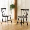 SAFAVIEH Furniture – Tayten Dining Chair Set of 2 – Matte Black Solid Wood – Windsor Style Spindle Back Chair – Ideal for Dining Room, Kitchen, 17.7″ Seat Height (DCH8502C-SET2)