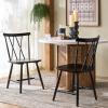 SAFAVIEH Furniture – Tayten Dining Chair Set of 2 – Matte Black Solid Wood – Windsor Style Spindle Back Chair – Ideal for Dining Room, Kitchen, 17.7″ Seat Height (DCH8502C-SET2)