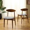 SAFAVIEH Furniture – Yamato Dining Chair Set of 2 – Brown Solid Wood & Grey Upholstered Cushion – Ideal for Dining Room, Kitchen, 18″ Seat Height (DCH3600A-SET2)(Brown/Grey)